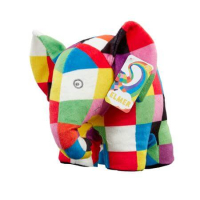 Elmer knuffel Patchwork olifant 17 cm